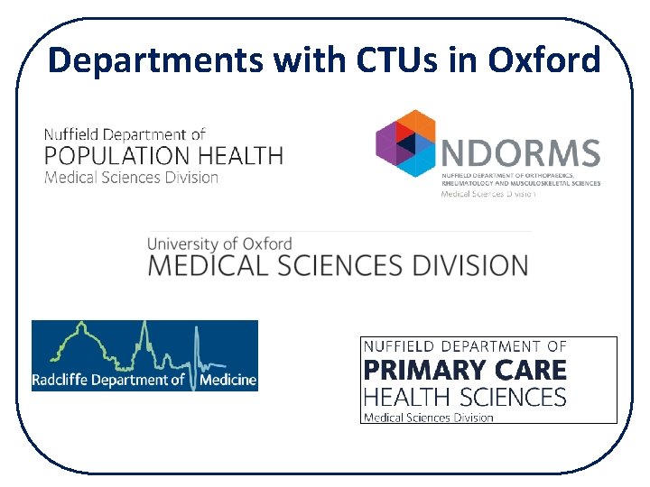 Departments with CTUs in Oxford 