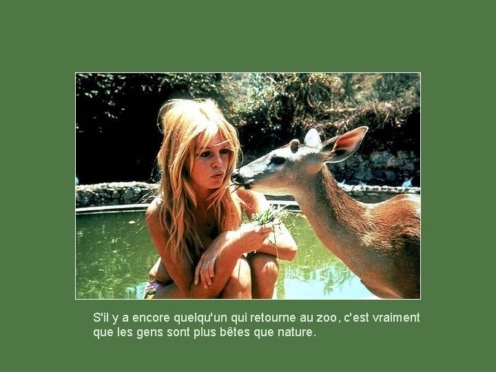 S'il y a encore quelqu'un qui retourne au zoo, c'est vraiment que les gens