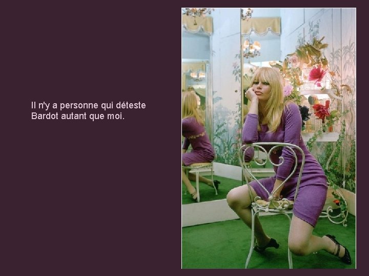 Il n'y a personne qui déteste Bardot autant que moi. 