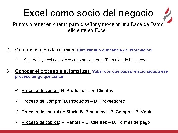 Excel como socio del negocio Puntos a tener en cuenta para diseñar y modelar