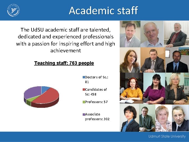 Academic staff The Ud. SU academic staff are talented, dedicated and experienced professionals with