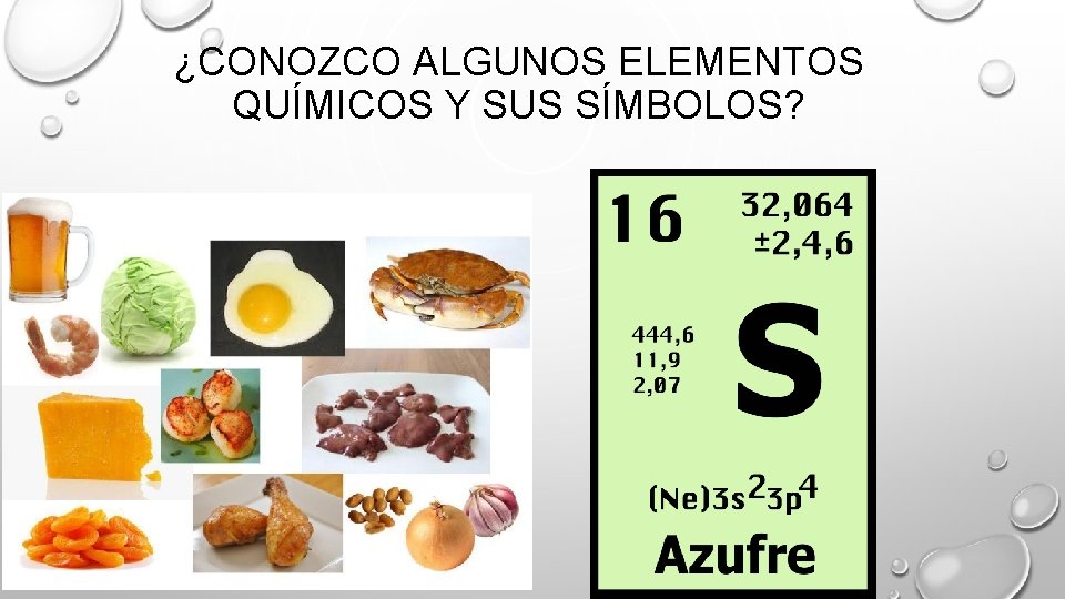 ¿CONOZCO ALGUNOS ELEMENTOS QUÍMICOS Y SUS SÍMBOLOS? 