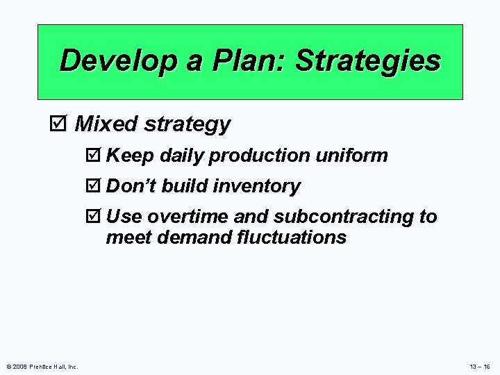 Operations Management Chapter 13 Aggregate Planning Power Point