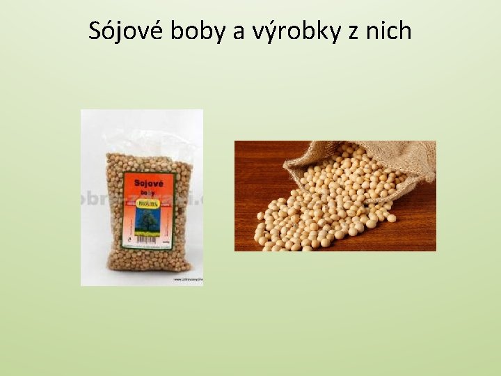 Sójové boby a výrobky z nich 