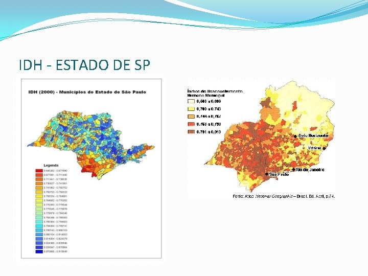 IDH - ESTADO DE SP 