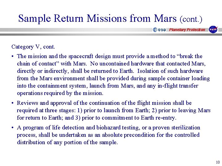 Planetary Protection Considerations for Mars Sample Return C