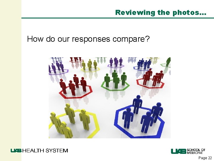 Reviewing the photos… How do our responses compare? Page 22 