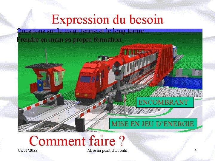 Expression du besoin Questions sur le court terme et le long terme Prendre en