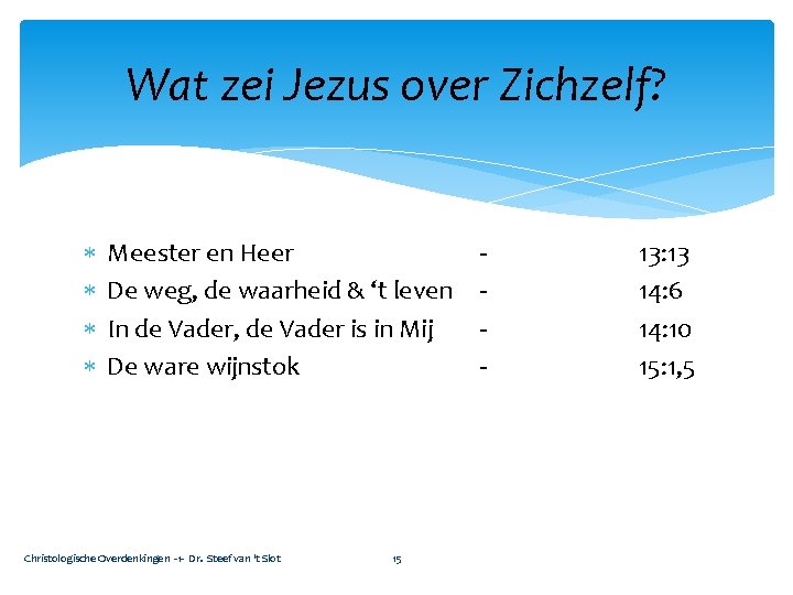 Wat zei Jezus over Zichzelf? Meester en Heer De weg, de waarheid & ‘t