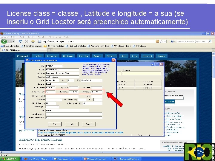 License class = classe , Latitude e longitude = a sua (se inseriu o