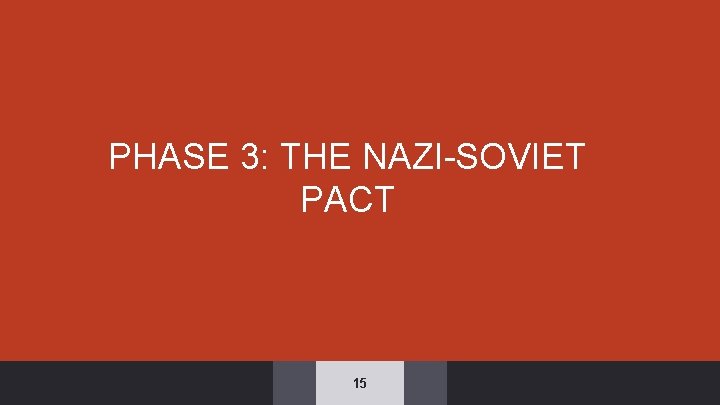 PHASE 3: THE NAZI-SOVIET PACT 15 