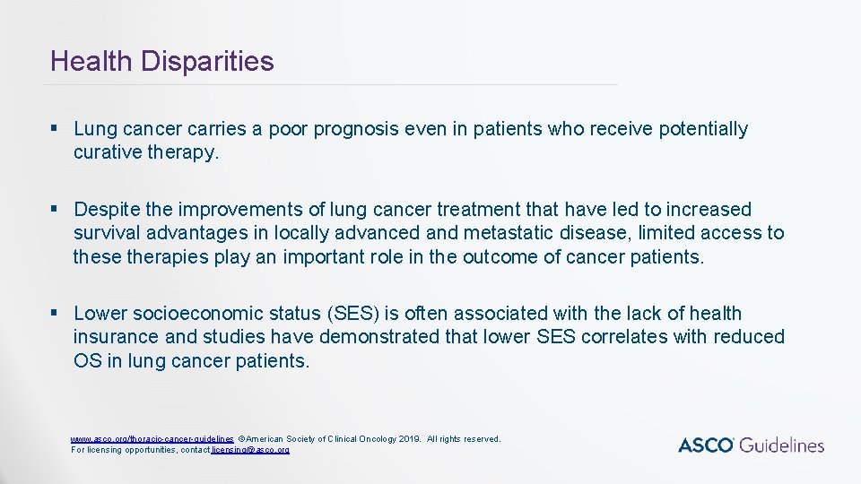 Health Disparities § Lung cancer carries a poor prognosis even in patients who receive Health Disparities § Lung cancer carries a poor prognosis even in patients who receive