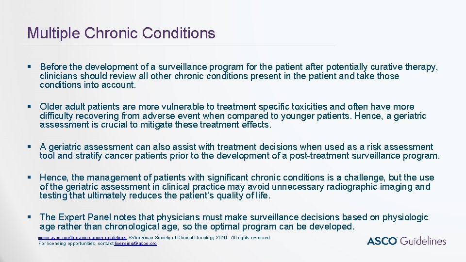 Multiple Chronic Conditions § Before the development of a surveillance program for the patient Multiple Chronic Conditions § Before the development of a surveillance program for the patient