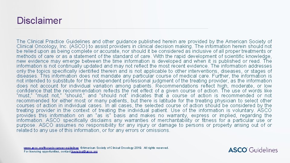 Disclaimer The Clinical Practice Guidelines and other guidance published herein are provided by the Disclaimer The Clinical Practice Guidelines and other guidance published herein are provided by the