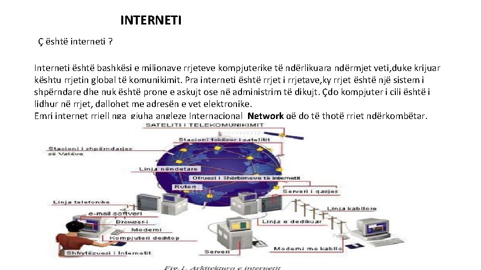 INTERNETI Ç është interneti ? Interneti është bashkësi e milionave rrjeteve kompjuterike të ndërlikuara