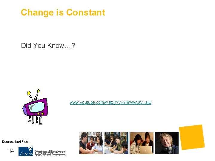 Change is Constant Did You Know…? www. youtube. com/watch? v=Ymwwr. GV_ai. E Source: Karl