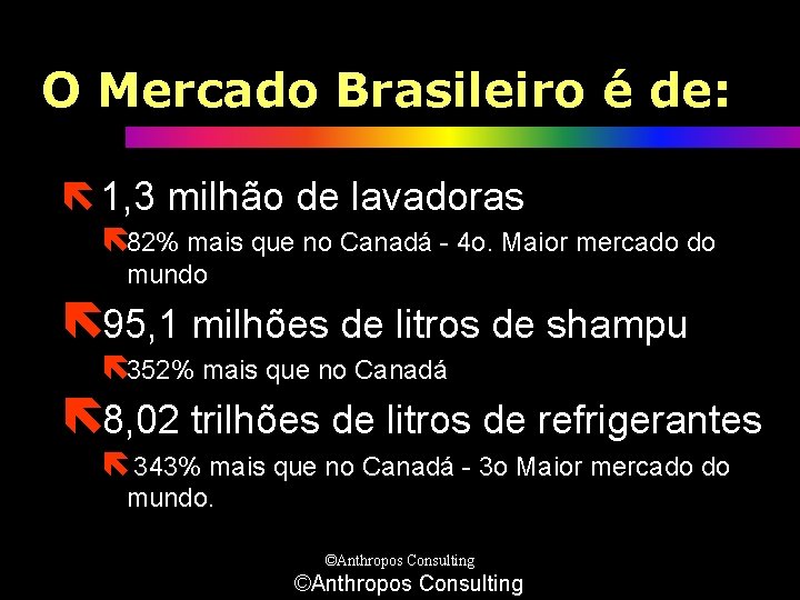 O Mercado Brasileiro é de: ë 1, 3 milhão de lavadoras ë 82% mais