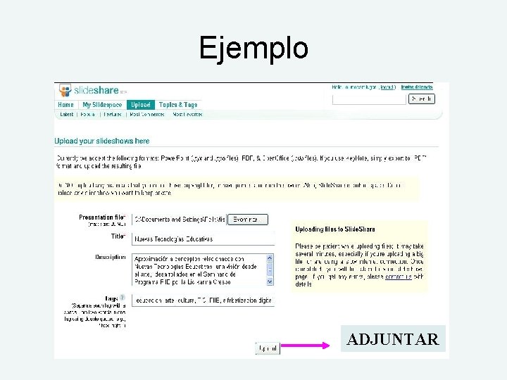 Ejemplo ADJUNTAR 