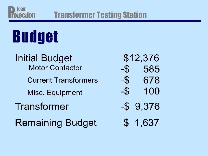 Transformer Testing Station Budget Transformer Testing Station Budget