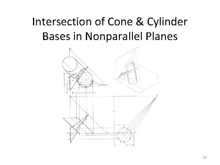 Intersection of Cone & Cylinder Bases in Nonparallel Planes 52 