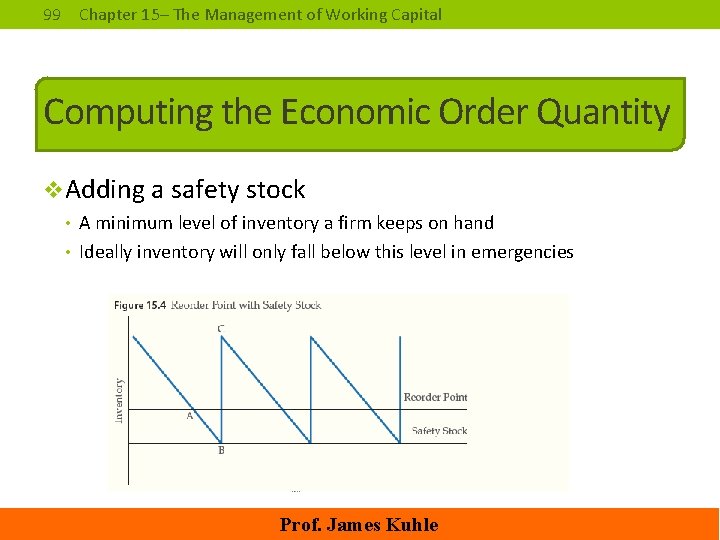 99 Chapter 15– The Management of Working Capital Computing the Economic Order Quantity v.