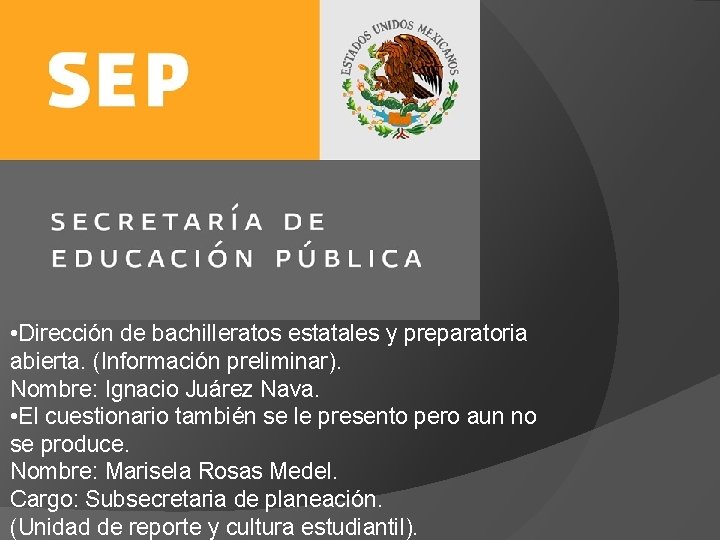 Direccin de bachilleratos estatales y preparatoria abierta Informacin