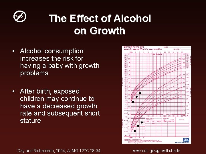 FASD The Effect of Alcohol on Growth • Alcohol consumption increases the risk for