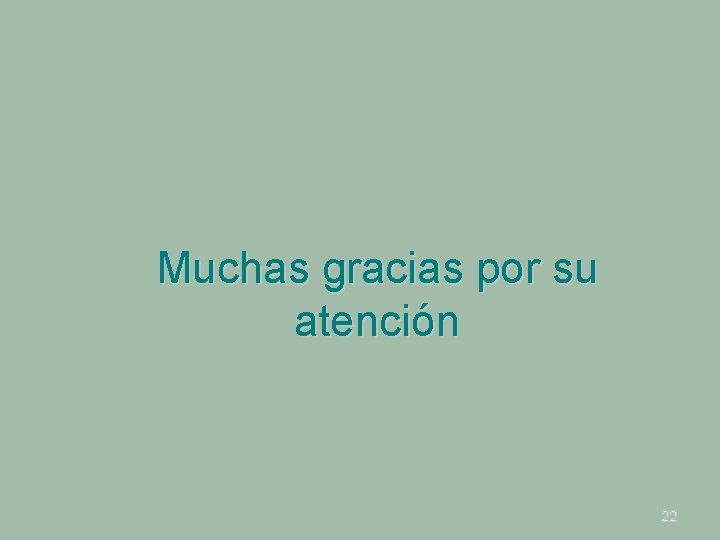 Muchas gracias por su atención 22 