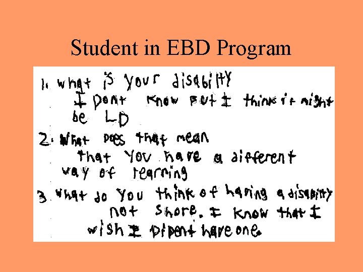 Student in EBD Program 
