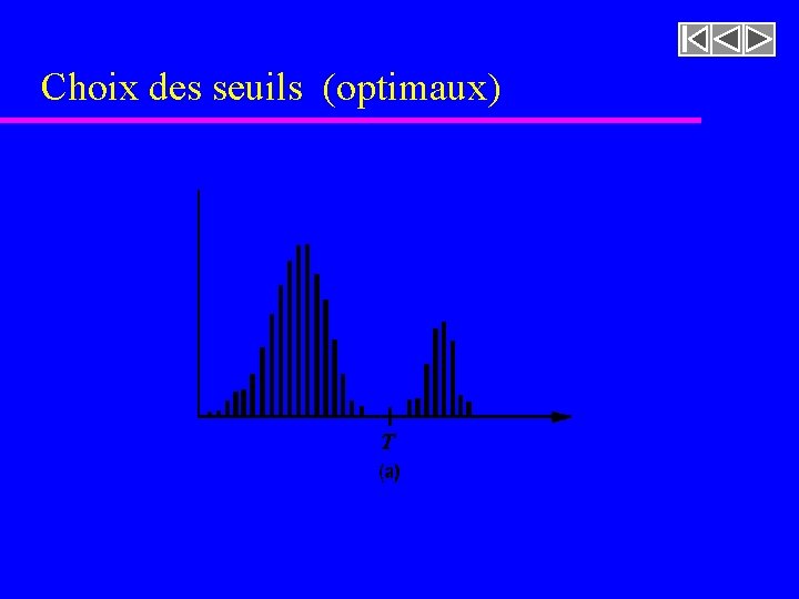 Choix des seuils (optimaux) 