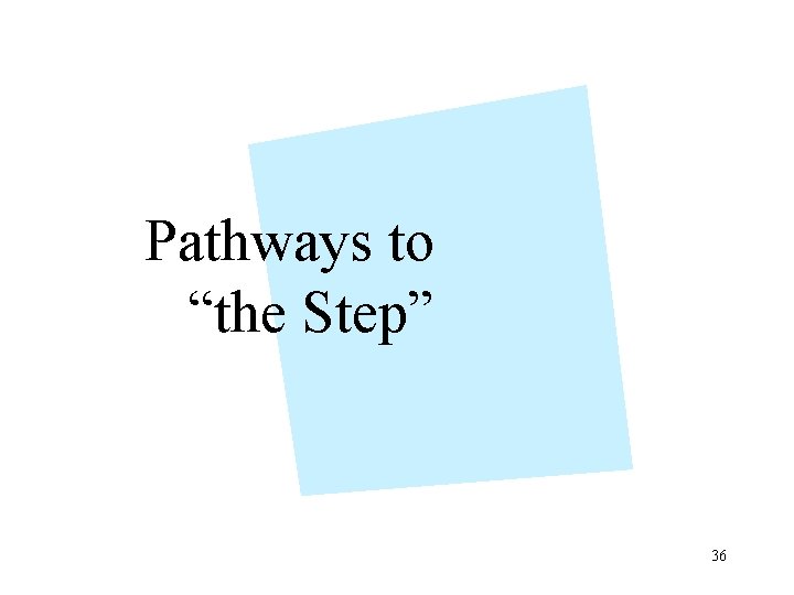 Pathways to “the Step” 36 