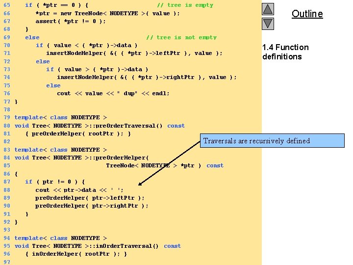 65 if ( *ptr == 0 ) { // tree is empty 66 *ptr