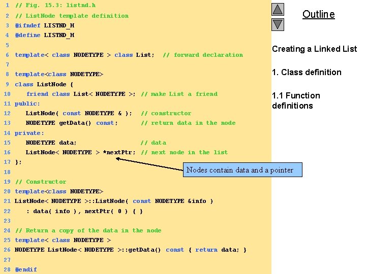 1 // Fig. 15. 3: listnd. h 2 // List. Node template definition 3