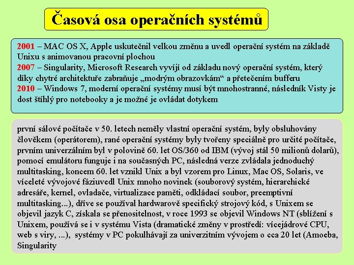 Časová osa operačních systémů 2001 – MAC OS X, Apple uskutečnil velkou změnu a