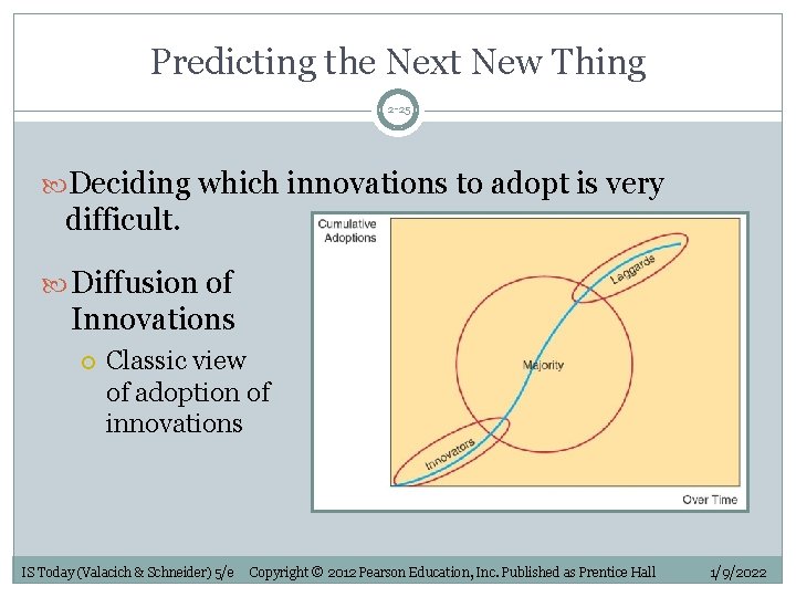 Predicting the Next New Thing 2 -25 Deciding which innovations to adopt is very