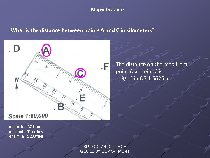 Maps: Distance What is the distance between points A and C in kilometers? The