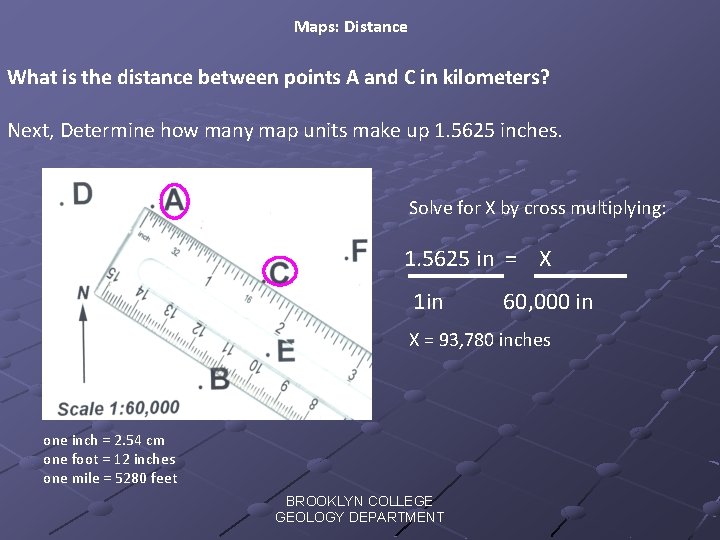 Maps: Distance What is the distance between points A and C in kilometers? Next,