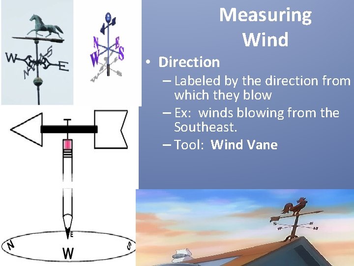 Measuring Wind • Direction – Labeled by the direction from which they blow –