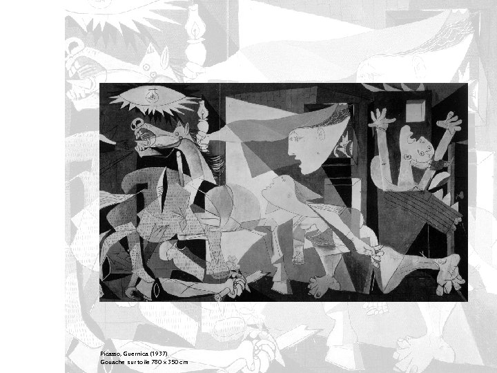 Picasso, Guernica (1937) Gouache sur toile 780 x 350 cm 