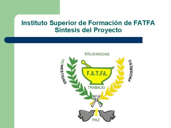 Instituto Superior de Formación de FATFA Síntesis del Proyecto 