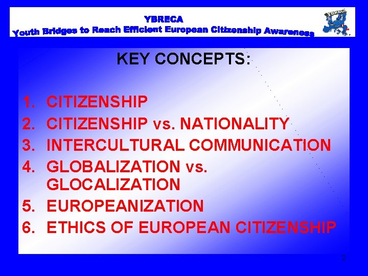 KEY CONCEPTS: 1. 2. 3. 4. CITIZENSHIP vs. NATIONALITY INTERCULTURAL COMMUNICATION GLOBALIZATION vs. GLOCALIZATION