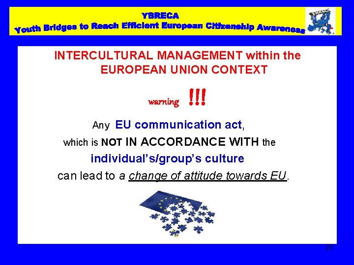 INTERCULTURAL MANAGEMENT within the EUROPEAN UNION CONTEXT warning !!! EU communication act, which is