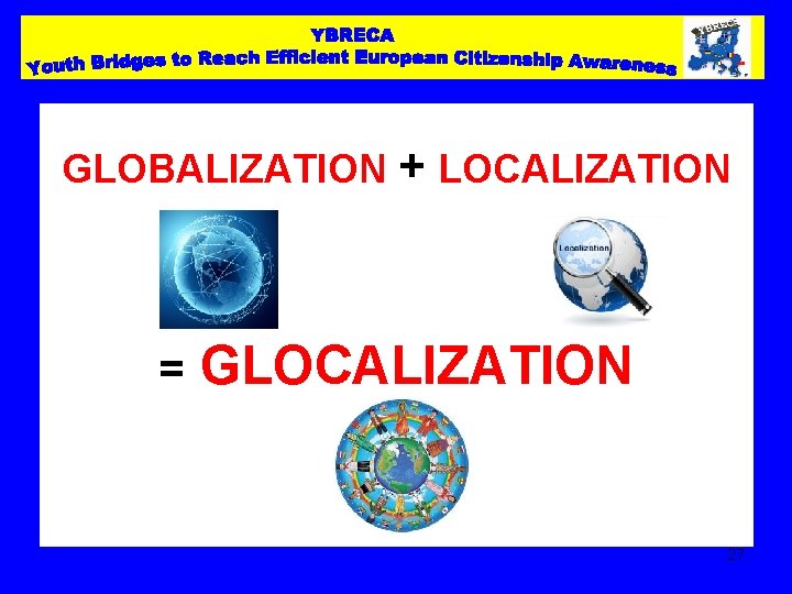 GLOBALIZATION + LOCALIZATION = GLOCALIZATION 27 