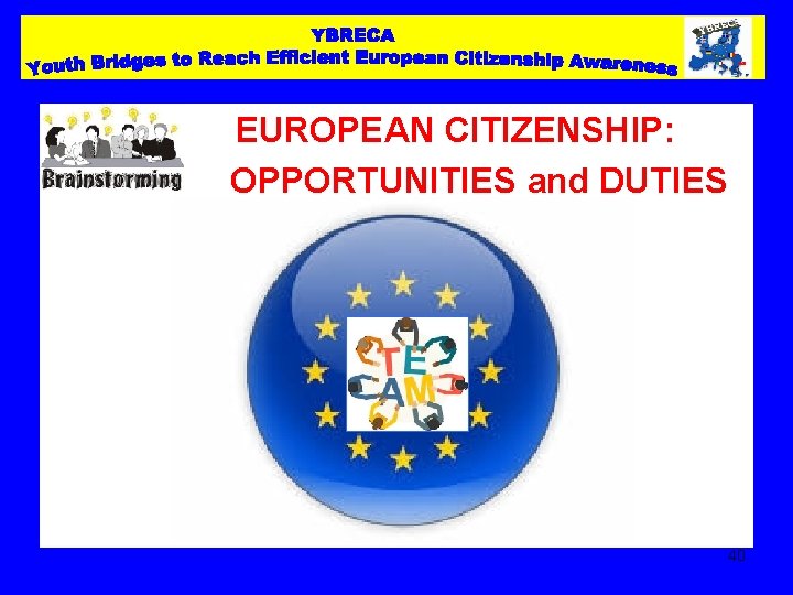 EUROPEAN CITIZENSHIP: OPPORTUNITIES and DUTIES 40 