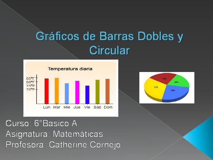 Gráficos de Barras Dobles y Circular Curso: 6°Basico A Asignatura: Matemáticas Profesora: Catherine Cornejo