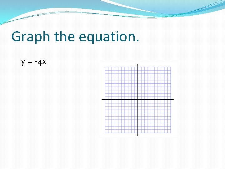 Graph the equation. y = -4 x 