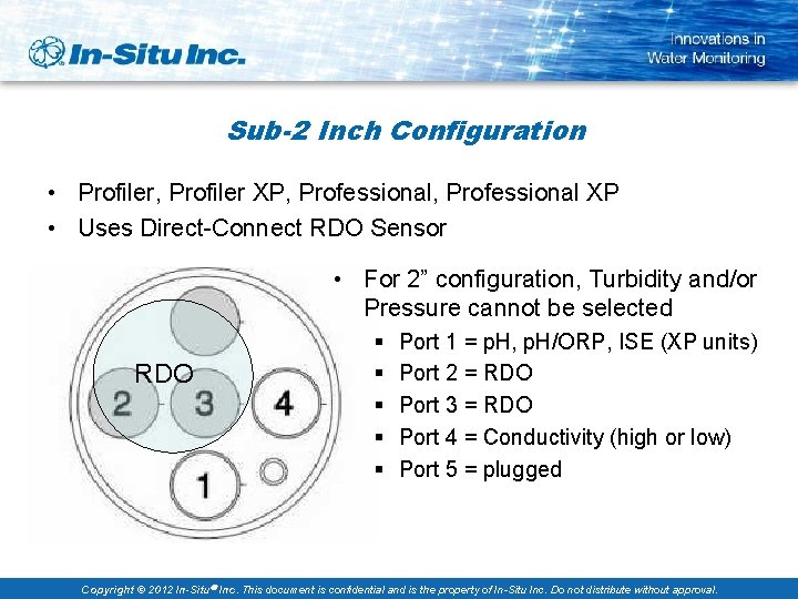 Sub-2 Inch Configuration • Profiler, Profiler XP, Professional XP • Uses Direct-Connect RDO Sensor
