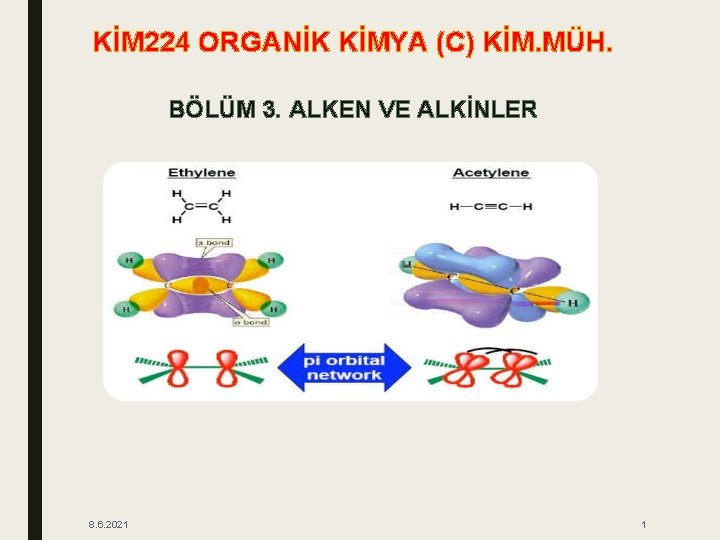 KİM 224 ORGANİK KİMYA (C) KİM. MÜH. BÖLÜM 3. ALKEN VE ALKİNLER 8. 6.