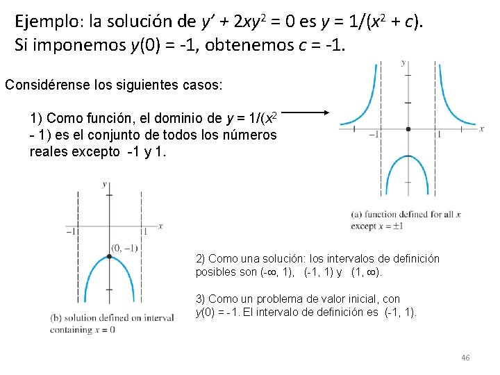 Ejemplo: la solución de y’ + 2 xy 2 = 0 es y =