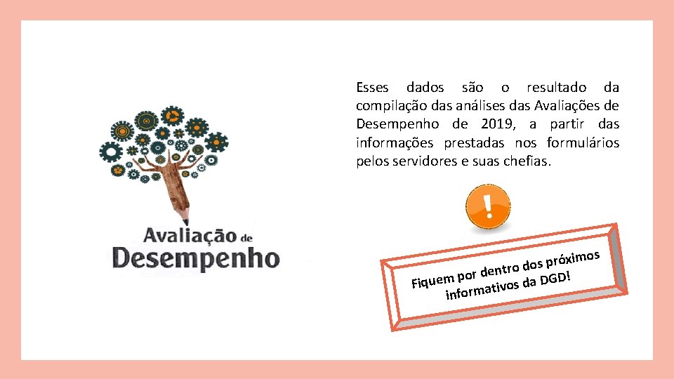 Esses dados são o resultado da compilação das análises das Avaliações de Desempenho de